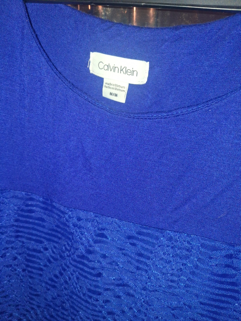 Calvin Klein NWOTS Women's Blue Textured Knit Top